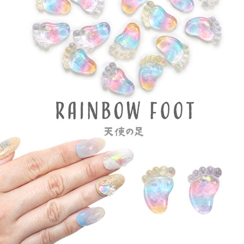 5個入 赤ちゃん ベビー 足あと メタルパーツ ネイルパーツ オーロラ うるうる ネイルジュエリー ネイルパーツ レインボー ネイルアート立体 3D | ジェルネイル ネイル パーツ ネイル用品 デコパーツ ジェルネイルパーツ ネイル工房