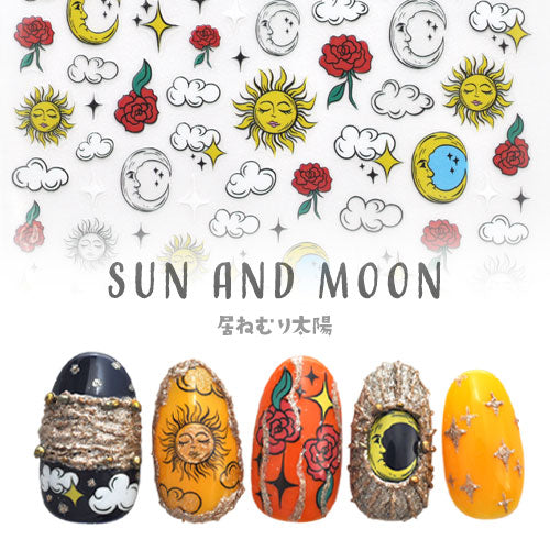 ネイルシール タロット 太陽 月 雲 薔薇 バラ | ジェルネイル ネイル