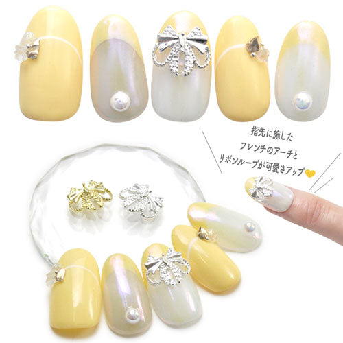 ネイルパーツ 5個入 リボン | ネイル ジェルネイル パーツ ネイル用品 デコ ネイルジュエリー シルバー ゴールド ネイル工房 ネイルアート ネイルグッズ デコパーツ ジェルネイルアート メタル ジェル ジェルネイルパーツ