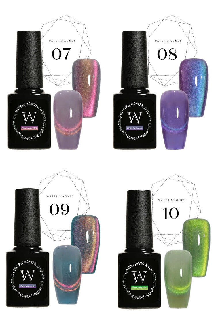バイカラーマグネットネイル「WaterMagnet」シアーカラーで2色に偏光するマグネット カラージェル ジェルネイル ネイルジェル アートジェル ジェルネイル用品 爪 カラージェルネイル ネイル工房 にわちゃん