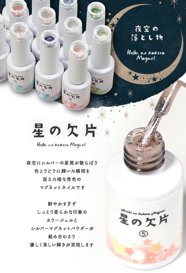 マグネットネイル 「星の欠片マグネット」 エフェクトパウダー 入りでキラキラ無限大 カラージェル ジェルネイル クリアカラー ネイルジェル アートジェル ジェルネイル用品 爪 カラージェルネイル ネイル工房 にわちゃん