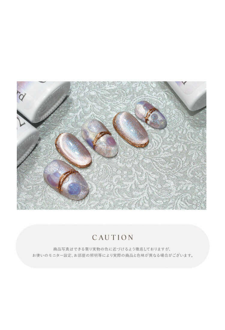 マグネットネイル 「blizzard」 幻想的に輝く マグネットパウダー と オーロラパウダー ハイブリットな輝き カラージェル ジェルネイル クリアカラー ネイルジェル カラージェルネイル ネイル工房 にわちゃん