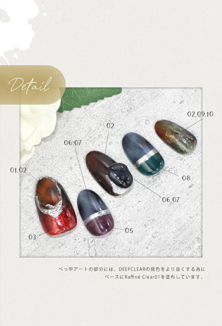 DEEP CLEAR 深みの透明感 アレンジ自由 カラージェル ジェルネイル クリア クリアカラー ミラーパウダー と相性抜群 ネイルジェル アートジェル ジェルネイル用品 爪 カラージェルネイル ネイル工房 にわちゃん