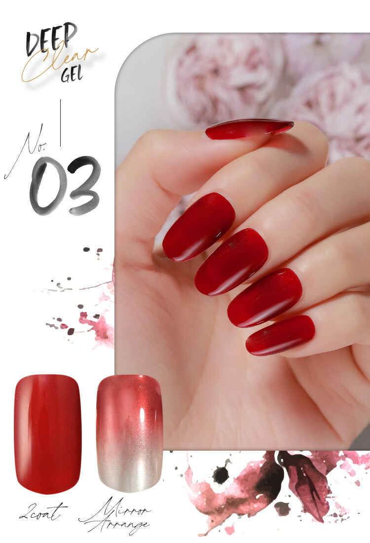 DEEP CLEAR 深みの透明感 アレンジ自由 カラージェル ジェルネイル クリア クリアカラー ミラーパウダー と相性抜群 ネイルジェル アートジェル ジェルネイル用品 爪 カラージェルネイル ネイル工房 にわちゃん