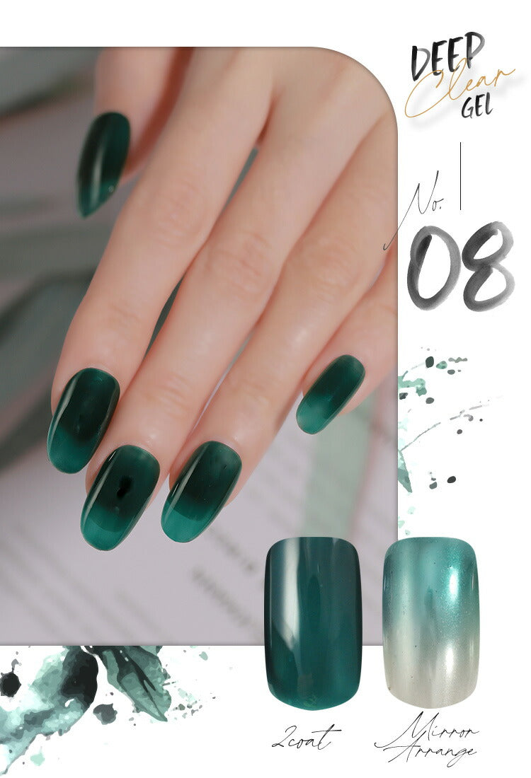 DEEP CLEAR 深みの透明感 アレンジ自由 カラージェル ジェルネイル クリア クリアカラー ミラーパウダー と相性抜群 ネイルジェル アートジェル ジェルネイル用品 爪 カラージェルネイル ネイル工房 にわちゃん