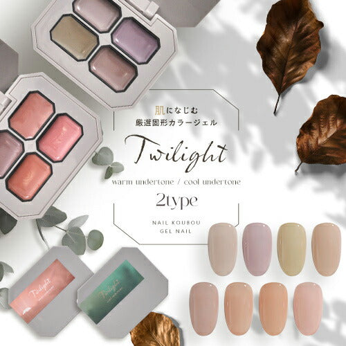 肌になじむ 固形カラージェル 4色セット 『Twilight』 固形ジェル 新