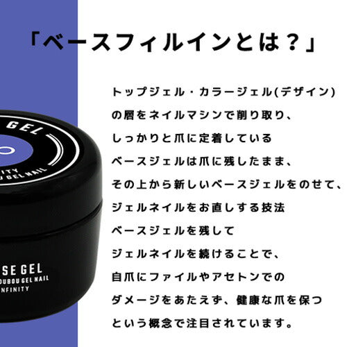 フィルイン専用ベースジェル ベースジェル ベース インフィニティーベース | ジェルネイル ネイル クリアジェル ジェル ネイル用品 ベース クリア ジェルネイル用品 セルフネイル クリアージェル ネイルジェル ネイル工房 にわちゃん