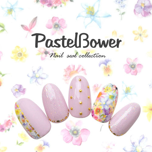 ジェルネイル&レジンに パステルの手描き風フラワー 未硬化ジェルの上から貼れる強力粘着 | ネイルシール ネイル シール ネイル用品 デコ ネイルアート ジェルネイル ジェルネイル用品 ネイルパーツ 花柄 フラワー 花 ジェル フラワーネイルシール ネイル工房