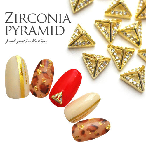 メタルパーツ ネイルジュエリー ネイルパーツ ジルコニア ( ゴールド ) クリスタル 三角 メタルパーツ ネイルジュエリー | ジェルネイル ネイル パーツ ジェル ネイル用品 トライアングル メタル ネイルアート ジュエリーネイル ゴールドパーツ ネイル工房
