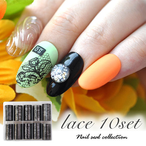 ミラーホイル 黒レースホイルセット 幅広タイプ| ジェルネイル ネイル パーツ ネイル用品 ネイルパーツ ジェル デコ用品 ホイル 金箔 ネイルアート アート用 ネイルナゲット ネイルホイル フォイル ネイルグッズ ミラーネイル アートミラー ネイル工房