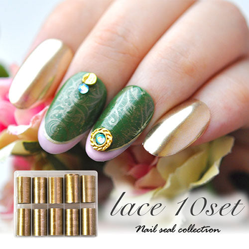 ミラーホイル ゴールドレースホイルセット 幅広タイプ | ジェルネイル ネイル パーツ ネイル用品 ネイルパーツ ジェル ホイル 金箔 ネイルアート アート用 ネイルナゲット ネイルホイル フォイル ネイルグッズ ミラーネイル アートミラー ネイル工房