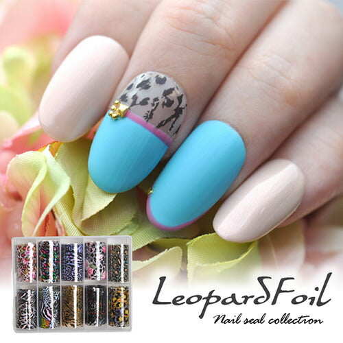 ミラーホイル レオパード 10色セット 幅広タイプ | ジェルネイル ネイル パーツ ネイル用品 ネイルパーツ ジェル ホイル レオパード アニマル ネイルアート ネイルナゲット ネイルホイル フォイル ネイルグッズ ミラーホイル ネイル工房