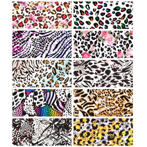 ミラーホイル レオパード 10色セット 幅広タイプ | ジェルネイル ネイル パーツ ネイル用品 ネイルパーツ ジェル ホイル レオパード アニマル ネイルアート ネイルナゲット ネイルホイル フォイル ネイルグッズ ミラーホイル ネイル工房