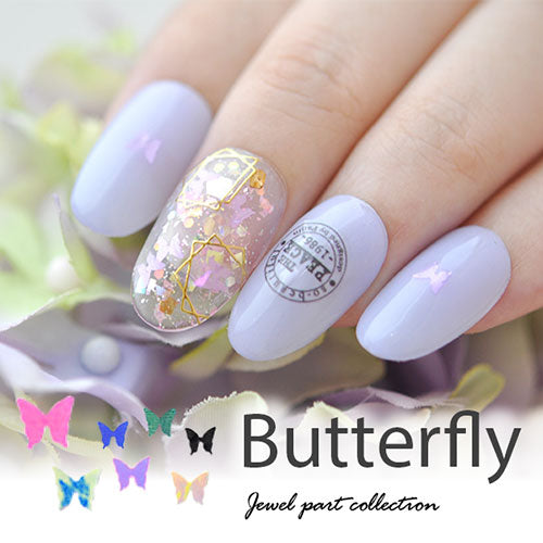 蝶々 ホログラム 12色セット ネイルアート デコ | ラメ ジェルネイル ネイル パーツ 花 ジェル ネイル用品 メタル デコパーツ ジュエリーネイル ネオン ミックス ジェルネイルパーツ ネイル工房