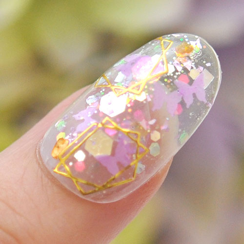 蝶々 ホログラム 12色セット ネイルアート デコ | ラメ ジェルネイル ネイル パーツ 花 ジェル ネイル用品 メタル デコパーツ ジュエリーネイル ネオン ミックス ジェルネイルパーツ ネイル工房