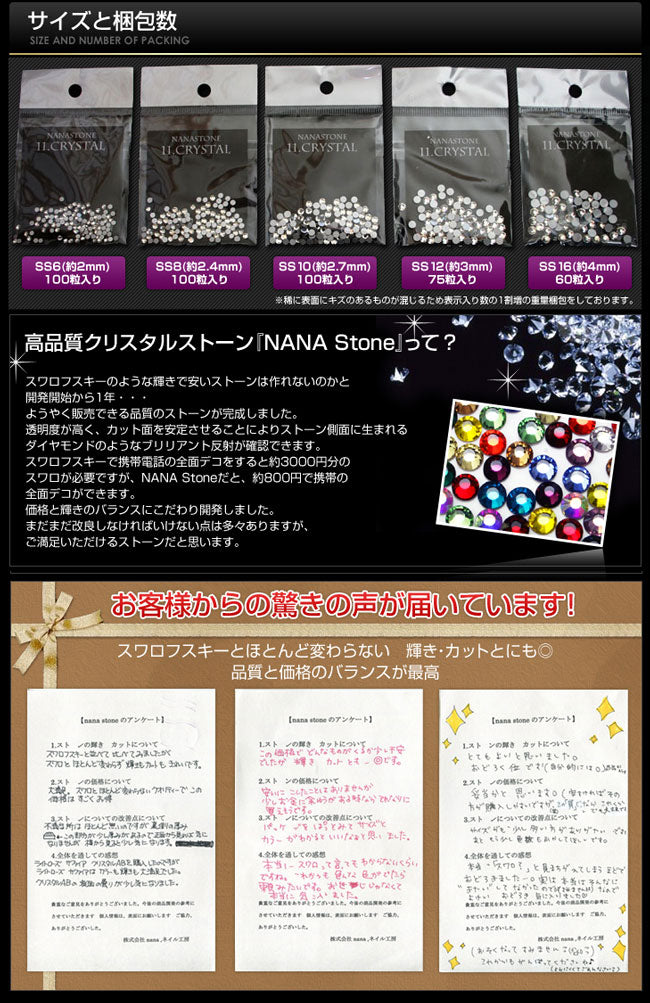 高品質ガラスラインストーンオパールカラーデビュー『nAnASTOnE』全2色 SS4~SS16 | ラインストーン ネイル ストーン パール ジェルガラスストーン パールストーン ネイル用品 ネイルパーツ デコ用品 ネイルジュエリー ネイル工房