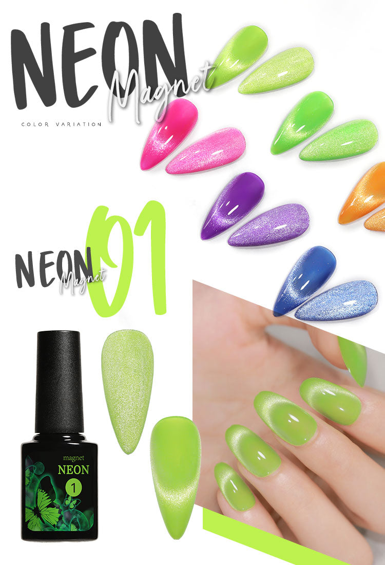 【全6色セット】超高発色 マグネットネイル これがネオンだ! 「NEON Magnet」 カラージェル ジェルネイル ネオン 蛍光 カラー ポリッシュ ネイルジェル アートジェル ジェルネイル用品 爪 カラージェルネイル ネイル工房 にわちゃん
