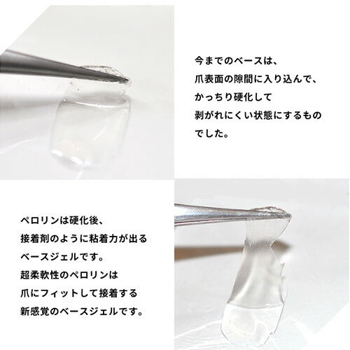 ピールオフベースジェル“ペロリン”ベースに塗ってジェルネイルをするだけで剥がせる!|ジェルネイルはがせるクリアジェルネイルベースジェルトップジェルワンステップジェルジェルベースクリアネイルジェルネイルトップクリアネイルジェル