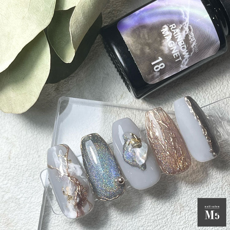 レインボーマグネット マグネットネイル 「RainbowMagnet」 ユニコーンのようなオーロラのマグネット カラージェル ジェルネイル クリアカラー カラー ポリッシュ ネイルジェル ジェルネイル用品 爪 カラージェルネイル ジェルネイルアート ネイル工房 にわちゃん