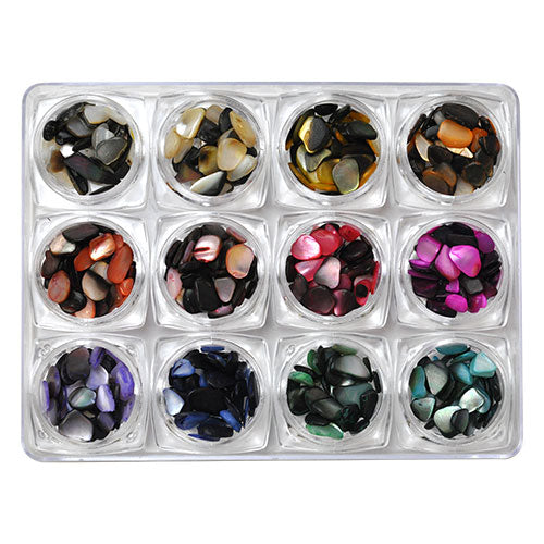 大人の天然貝シェルストーン 12色セット | ジェルネイル ジェル ネイル パーツ ネイルパーツ ネイル用品 セット シェル シェルストーン ストーン 夏 デコ ストーンセット ジェルネイルパーツ ネイルアート マーメイド シェルパーツ フットネイル 貝