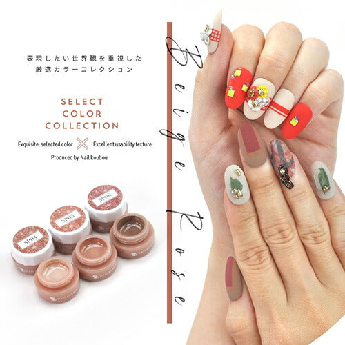 【全6色セット】Select color SPシリーズ BeigeRose ベージュローズ テラコッタ ブラウン カラージェル ジェルネイル セレクトカラージェル | カラー ネイルジェル アートジェル ジェルネイル用品 ジェルネイルアート ネイル工房 にわちゃん