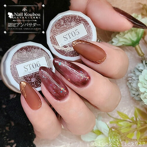 Select color STシリーズ TerraCotta シアー テラコッタ ブラウン えんじ カラージェル ジェルネイル セレクトカラージェル | カラー ポリッシュ ネイルジェル アートジェル ジェルネイル用品 爪 カラージェルネイル ジェルネイルアート ネイル工房 にわちゃん