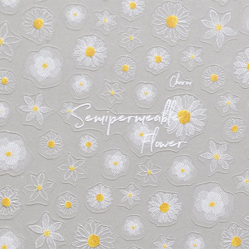 ネイルシール フラワー マーガレット デイジー 伸縮抜群 | ジェルネイル ネイル ネイル用品 ジェル シール デコ用品 貼るだけ ジェルネイルシール ネイルアート ジェルネイルアート ネイルグッズ ネイル工房