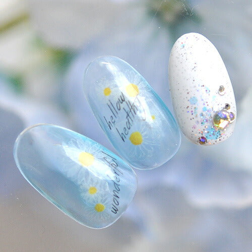 ネイルシール フラワー マーガレット デイジー 伸縮抜群 | ジェルネイル ネイル ネイル用品 ジェル シール デコ用品 貼るだけ ジェルネイルシール ネイルアート ジェルネイルアート ネイルグッズ ネイル工房