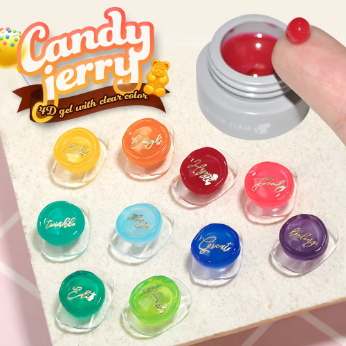 ゼリージェル 全10色  キャンディーゼリー CandyJerry 高発色のクリアカラー  透明の粘土ジェル JELLYGEL ジェルネイル カラージェル | カラー ポリッシュ ネイルジェル アートジェル ジェルネイル用品 爪 カラージェルネイル ジェルネイルアート ネイル工房 にわちゃん