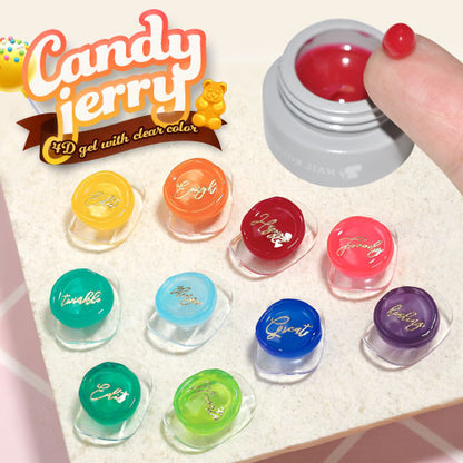 ゼリージェル 全10色  キャンディーゼリー CandyJerry 高発色のクリアカラー  透明の粘土ジェル JELLYGEL ジェルネイル カラージェル | カラー ポリッシュ ネイルジェル アートジェル ジェルネイル用品 爪 カラージェルネイル ジェルネイルアート ネイル工房 にわちゃん