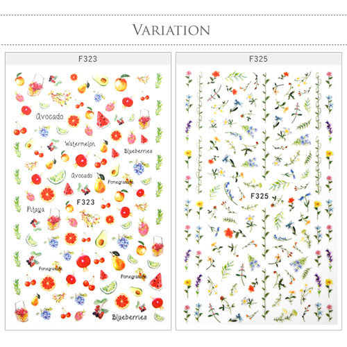 ジェルネイル＆レジンに フラワーネイルシール 花 フルーツ 文字などのネイルシール大集合 未硬化ジェルの上から貼れる強力粘着 | ネイルシール ネイル シール ネイル用品 デコ ネイルアート フラワー 花柄 ジェルネイル ネイルパーツ ネイル工房