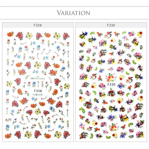 ジェルネイル＆レジンに フラワーネイルシール 花 フルーツ 文字などのネイルシール大集合 未硬化ジェルの上から貼れる強力粘着 | ネイルシール ネイル シール ネイル用品 デコ ネイルアート フラワー 花柄 ジェルネイル ネイルパーツ ネイル工房