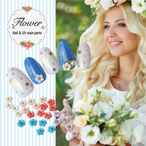 【メール便OK】ジェルネイルに埋め込みOK♪お花とゴールドスタッズのネイルジュエリー5個入り|春 ネイル ジェル ネイルアート ネイルパーツ ネイル用品 スタッズ ジェルネイル ゴールドパーツ ゴールド ネイルジュエリー 花 フラワー パーツ ネイルグッズ ジェルネイルパーツ