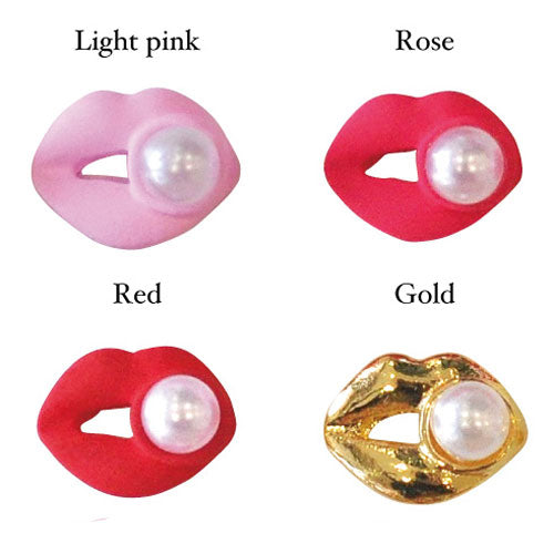 ジェルネイルに埋め込みOK 麗しい唇パーツ3粒入り ネイルジュエリー | ジェルネイル ネイル パーツ ジェル ネイル用品 ネイルパーツ ネイルアート パール 唇 くちびる キスマーク ゴールドパーツ ジェルネイルパーツ セルフネイル セルフ