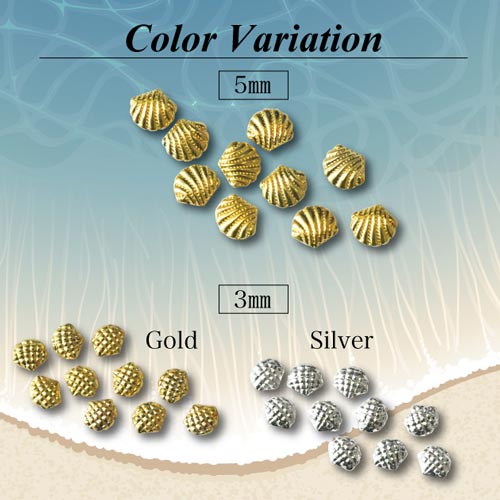 メタルパーツ ネイルジュエリー ネイルパーツ(ゴールド/シルバー)さざ波・チェックのシェル | ジェルネイル ネイル パーツ ネイル用品 シェル スタッズ 夏 ネイルアート メタル マリン サマー シェルパーツ メタルスタッズ  ネイル工房