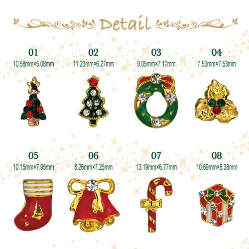 クリスマスネイルジュエリー