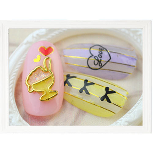 ネイルパーツ ( ゴールド / シルバー ) ネイルジュエリー スイーツのメタルフレーム カラージェルでおいしそうに仕上げるメタルパーツ | ジェルネイル ネイル パーツ ジェル ネイル用品 フレーム メタル ネイルアート ジュエリー ジェルネイル用品