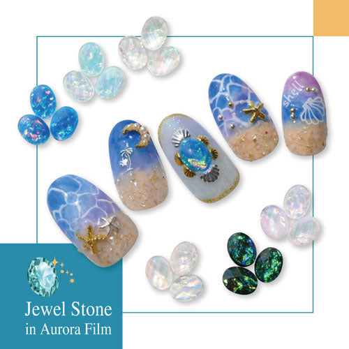 【メール便OK】 ジェルネイルやレジンに♪ネイルジュエリー★ジュエルラインストーン3粒入り|ジェルネイル ネイル パーツ ネイル用品 ジェル ネイルパーツ ラインストーン ストーン 夏 ストーンセット 石 フット マリン 平 ガラス オーロラフィルム デコ ジェルネイルパーツ