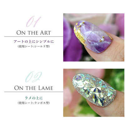 宝石ネイル　カットプレート　オーバル型 | ネイル シール ネイル用品 デコ セルフネイル 花 花柄 ネイルグッズ ジェルネイル ジェルネイル用品 ネイルパーツ デコシール ネイル工房