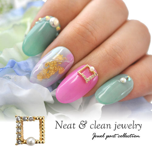 ネイルパーツ ジルコニア製 フレーム 正方形 四角 ジュエリー パーツ