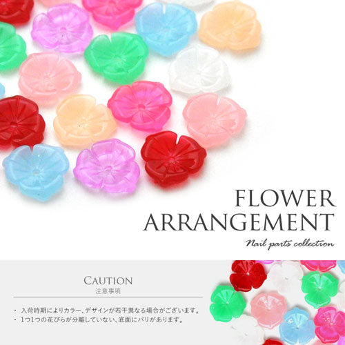 フラワー パーツ 選べる8色 カラフル 樹脂 立体 3D ネイルアート ネイルジュエリー ジェルネイル | 春 ネイル フラワーパーツ 花 ハイビスカス ネイル用品 デコ ネイルパーツ デコ用品  デコレーション 夏 マリン サマー セルフネイル ネイル工房