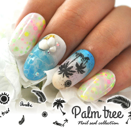 ネイルシール 夏 ヤシの木 ネイル工房 |ジェルネイル ネイル シール