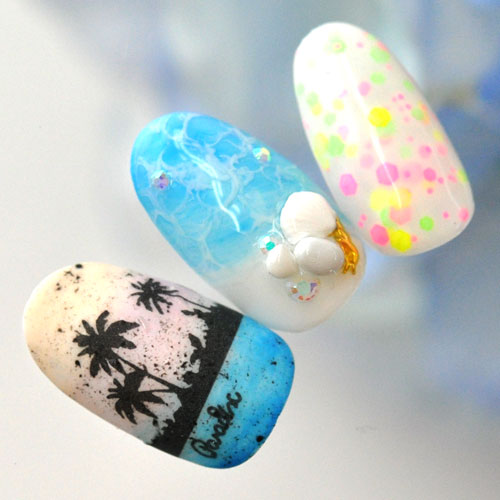 ネイルシール 夏 ヤシの木 ネイル工房 |ジェルネイル ネイル シール