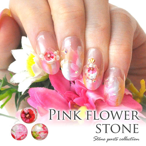 ストーン ラインストーン フラワー 春 お花 椿 ピンク | ネイル用品