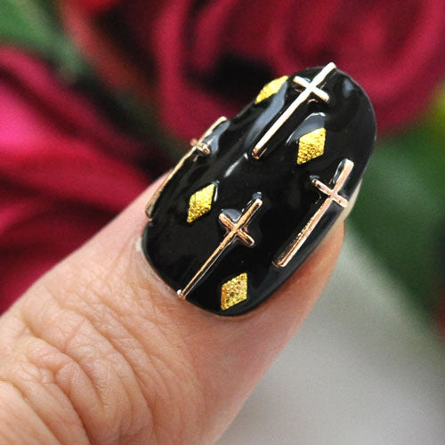 クロス メタルパーツ ネイルジュエリー ネイルパーツ (ゴールド/シルバー/ピンク) クロスメタルパーツ 十字架|ジェルネイル ネイル パーツ ジェル ネイル用品 メタル ネイルアート ジュエリーネイル ゴールドパーツ シルバーパーツ ジェルネイルパーツ