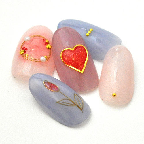 メタルパーツ  カーブ付きフレーム メタルパーツ5個入 ゴールド シルバー |ネイル デコ パーツ ジェル ネイルパーツ ネイル用品 スタッズ ネイルアート プレート 丸 メタル フレーム ハート メタルフレーム ジェルネイル シルバーパーツ ジェルネイルパーツ