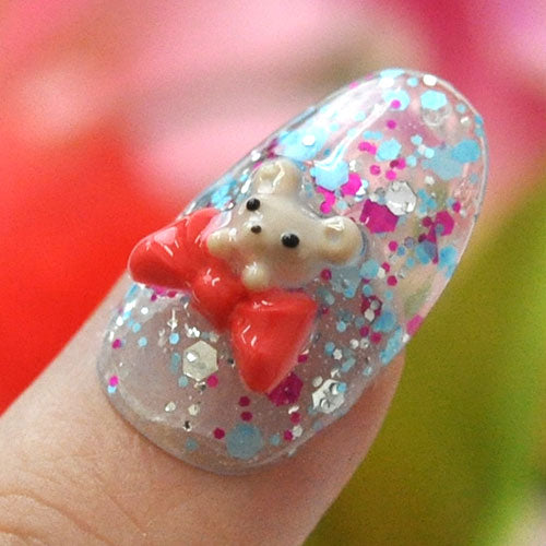 シリコンモールド no11 くま ベア リボン ジェルネイル レジン  自分で作る ラインストーン ビジュー ネイルジュエリー ネイルパーツ メタルパーツ | ネイル パーツ ネイル用品 ジェル レジン ストーン ハンドメイド シリコン 型  ネイル工房