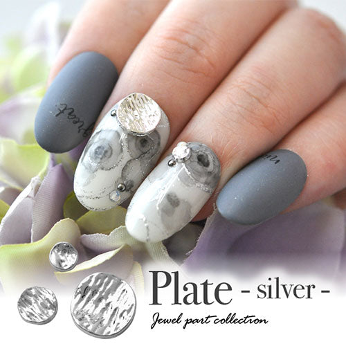 ネイルパーツ メタルパーツ メタルプレート 5個 メタル ラウンド 模様