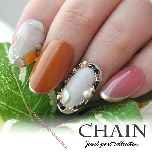 メタルパーツ チェーン 大小チェーン 飾りチェーン ピンクゴールド シルバー ネイルアート ジェルネイル ネイル フレーム ネイルパーツ | パーツ ネイル用品 ジェル ジェルネイルパーツ デコパーツ セルフ ゴールドパーツ セルフネイル ネイル工房