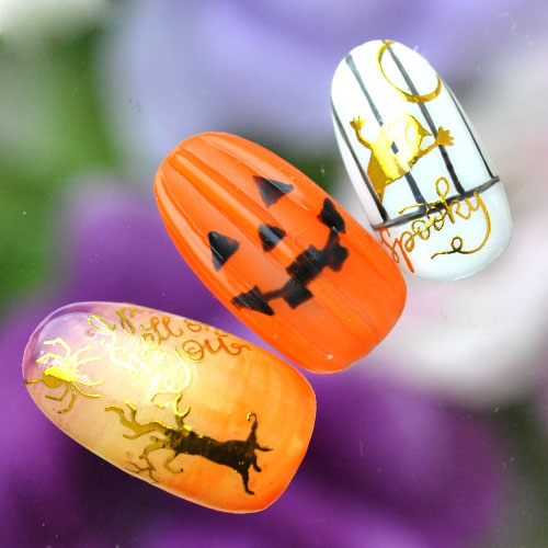 ハロウィン ネイルシール 極薄 かぼちゃ ゴースト 仮装 ネイルアート
